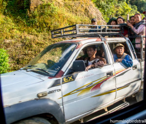 Family members are returning from agricultural work