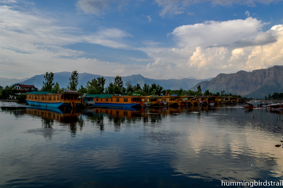 Houseboats on the bank of Dal Lake