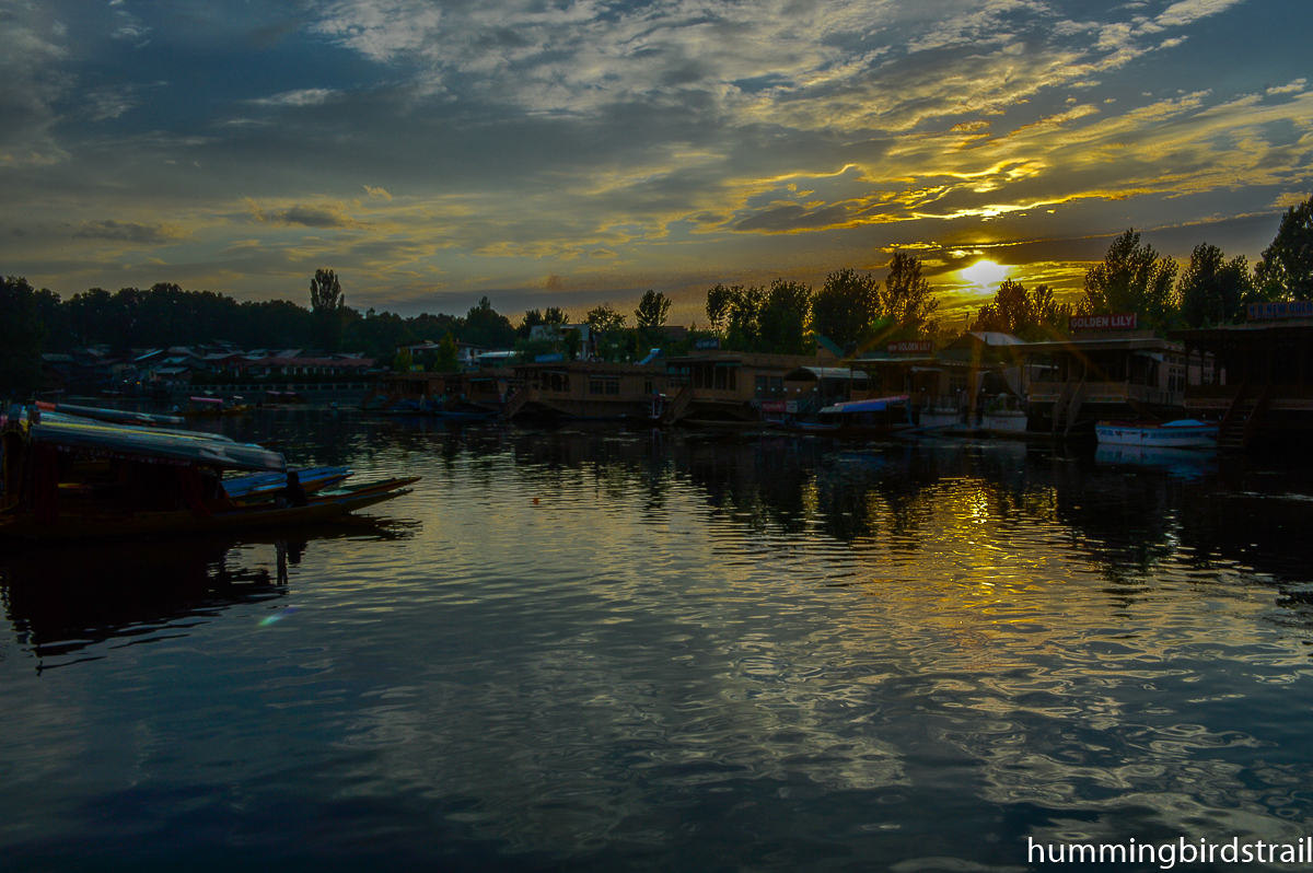 Romantic Sunset from the bank of Dal Lake