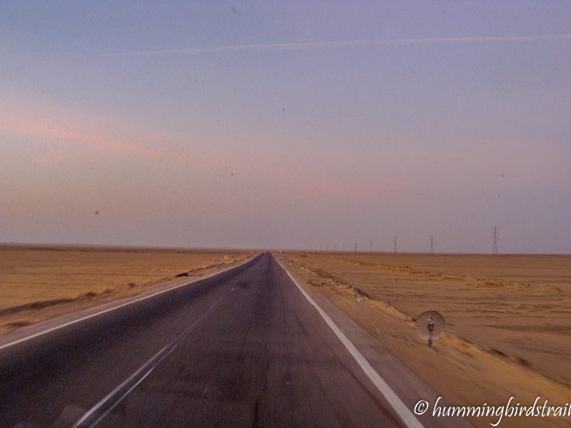 on the way to Abu Simbel through the desert