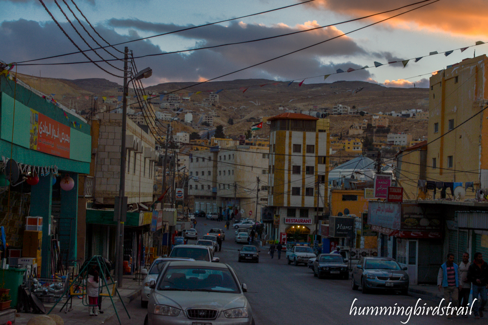 walking on the street of Wadi Musa